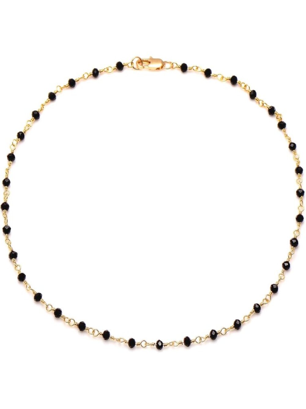 Stylish 16" Wire Wrapped Black Onyx Choker Necklace for Women - Elegant Jewelry